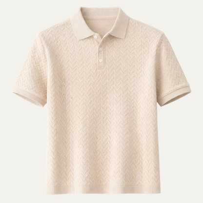 Men's Textured Polo Shirt Casual Summer - VibreMode