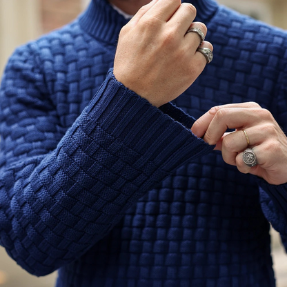 Men's Textured Knit Winter Sweater