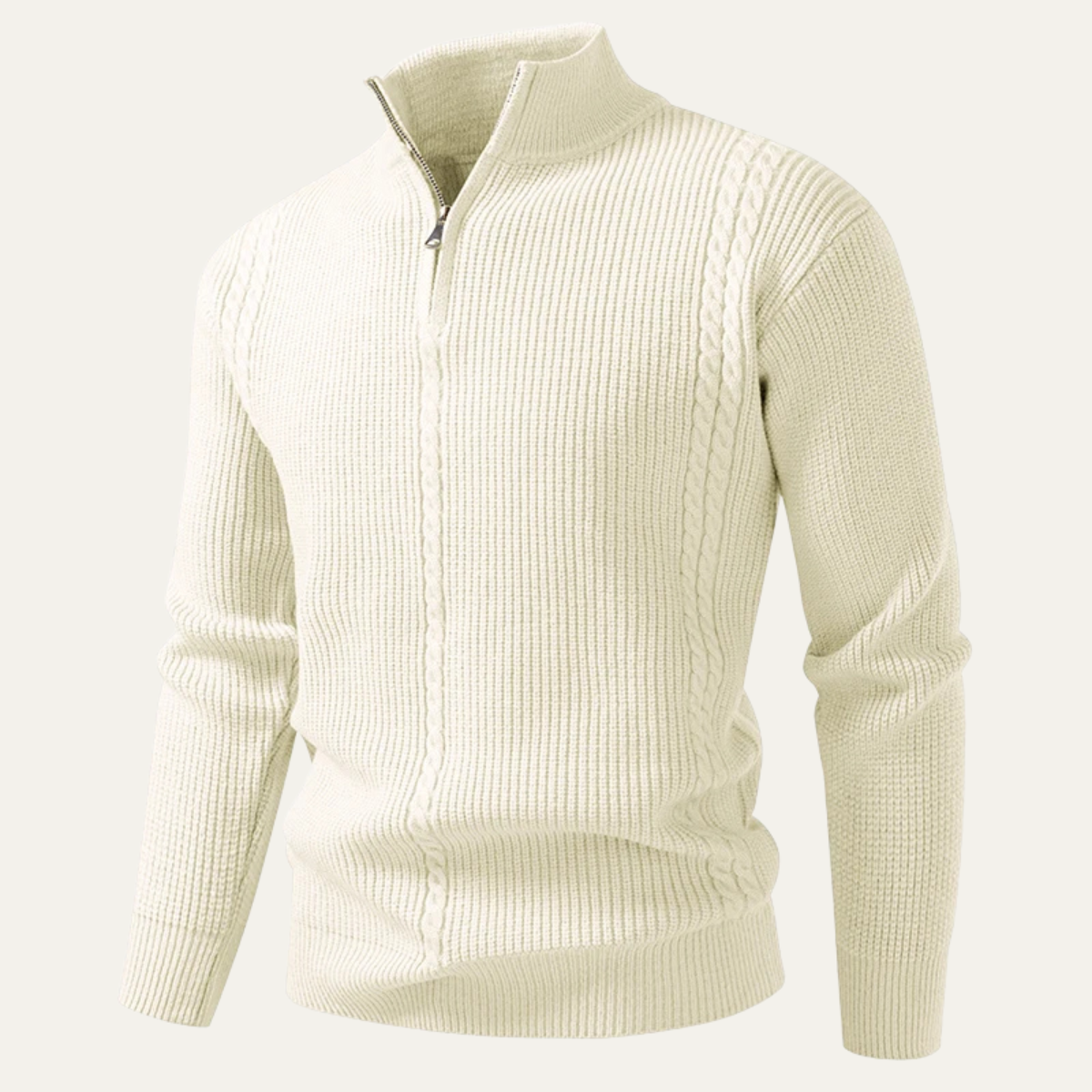 Men's Half Zip Knit Sweater Stand Collar Ashbury