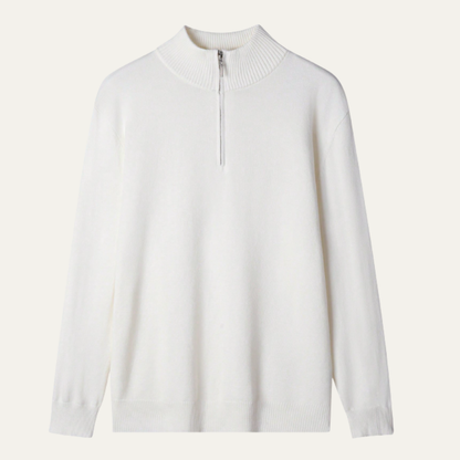 Men's Mock Neck Half Zip Knit Sweater
