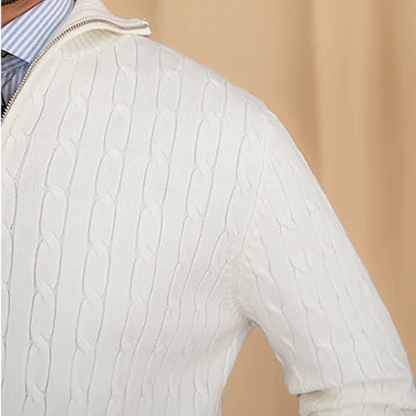 Men's Cable Knit Sweater Half Zip