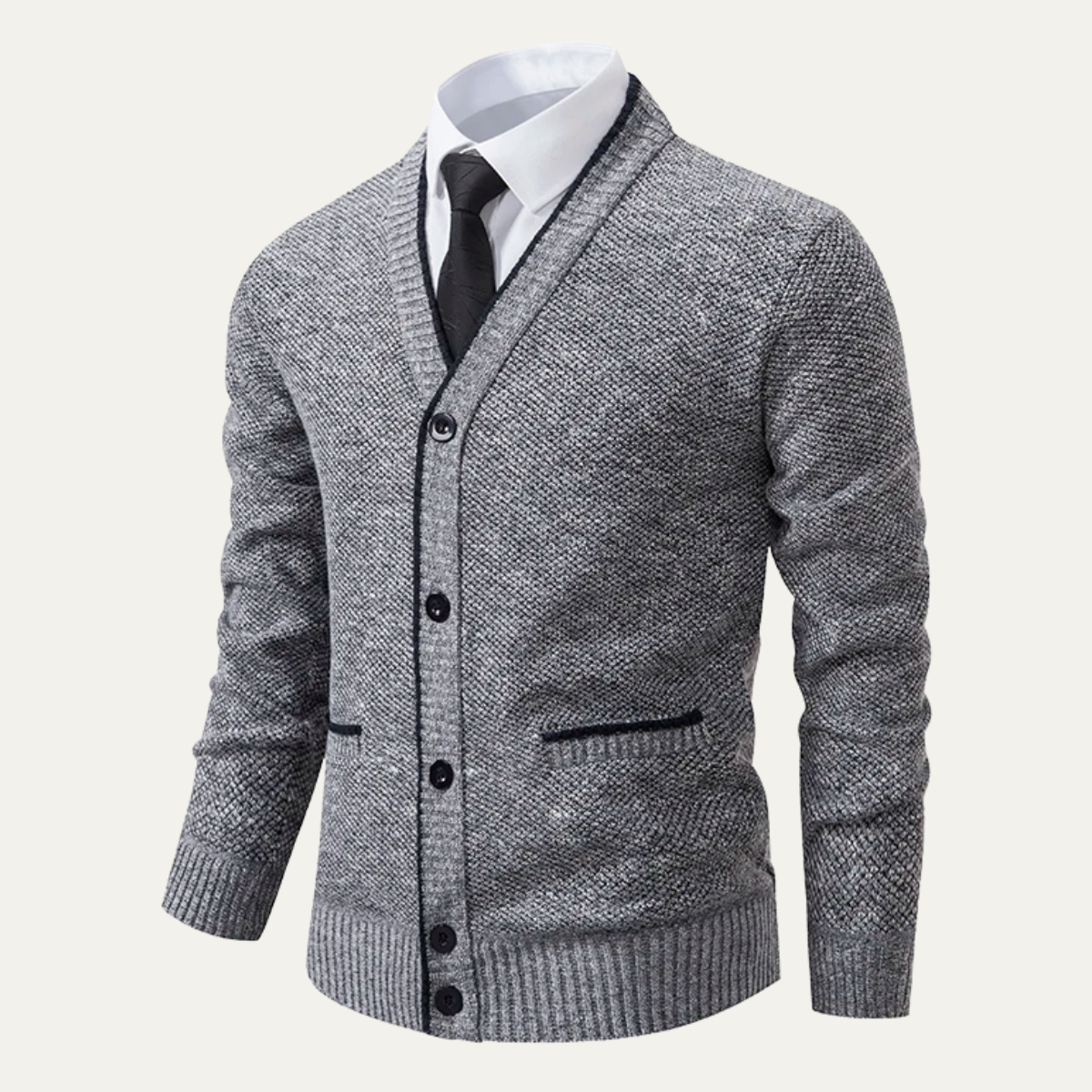 Peschiera Men's V Neck Cardigan Knitted Casual