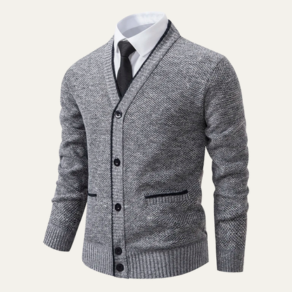 Peschiera Men's V Neck Cardigan Knitted Casual