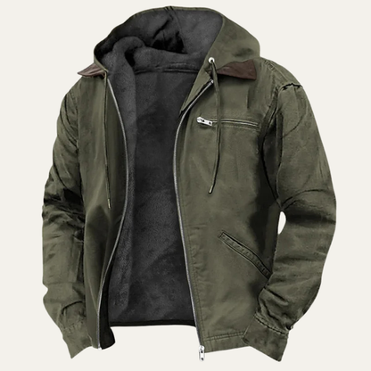 Men's Fleece Lined Hooded Jacket Lightweight