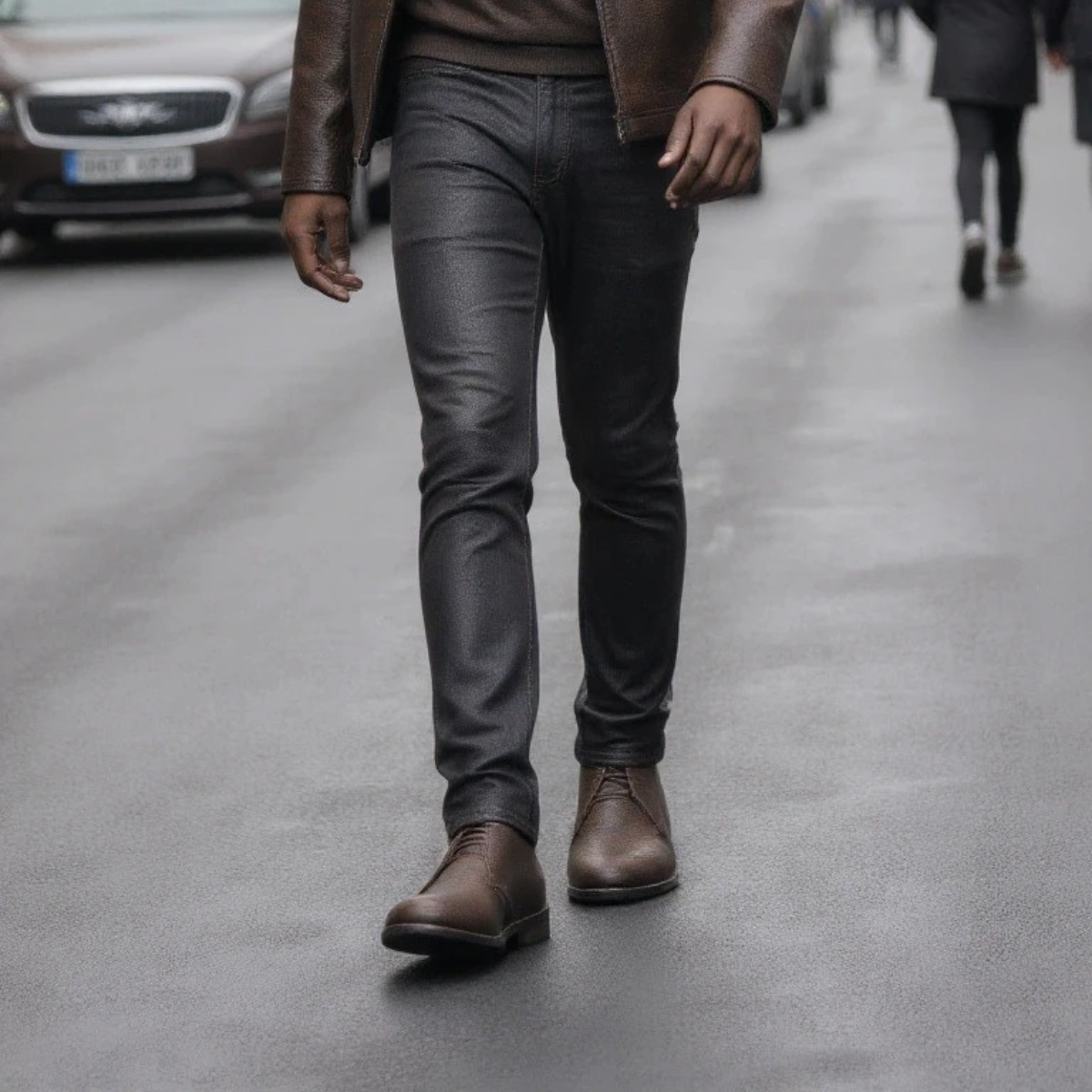 Men's Vintage Ankle Boots Brown Leather