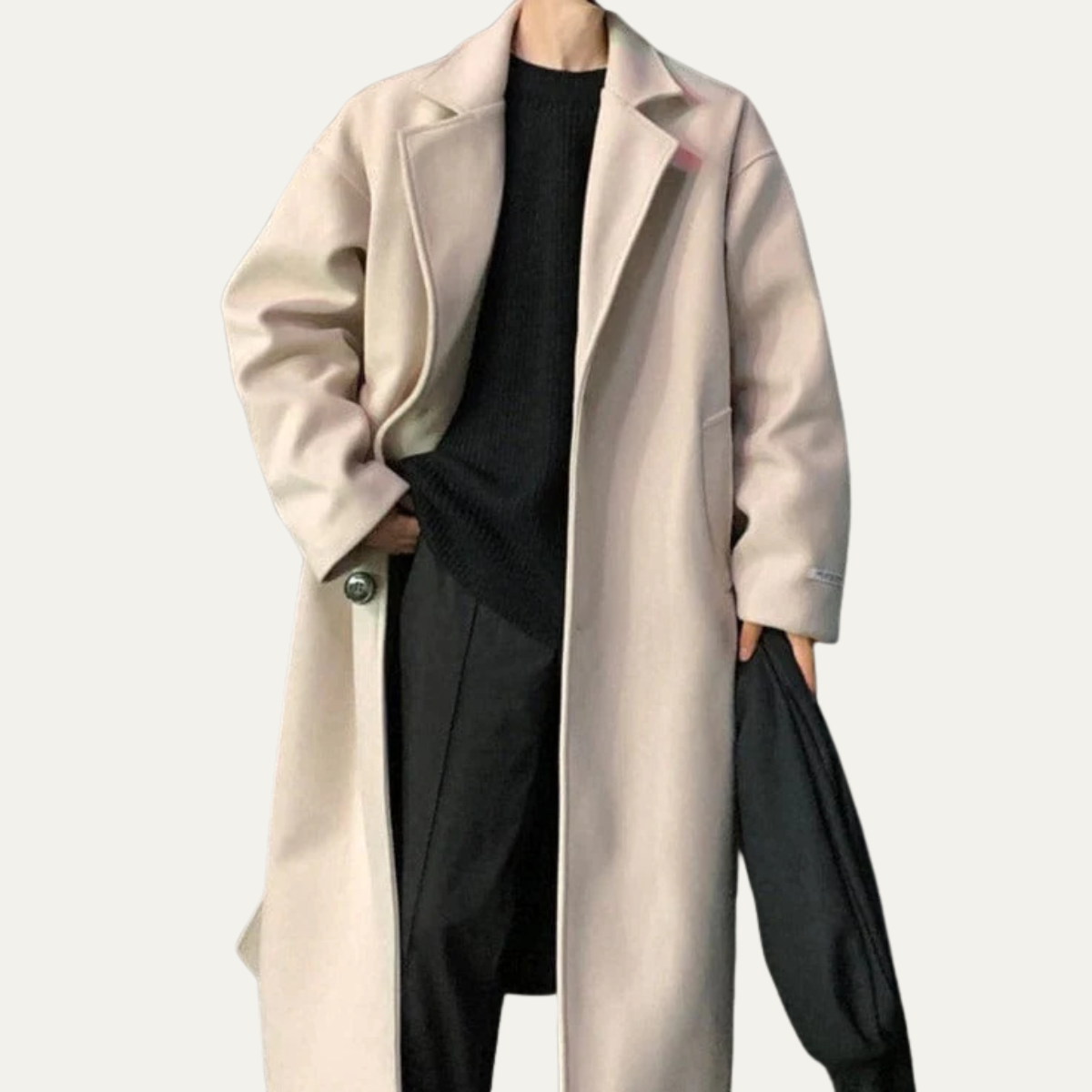 Men's Wool Coat Camel Wrap Style with Belt