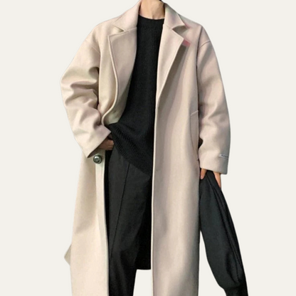 Men's Wool Coat Camel Wrap Style with Belt
