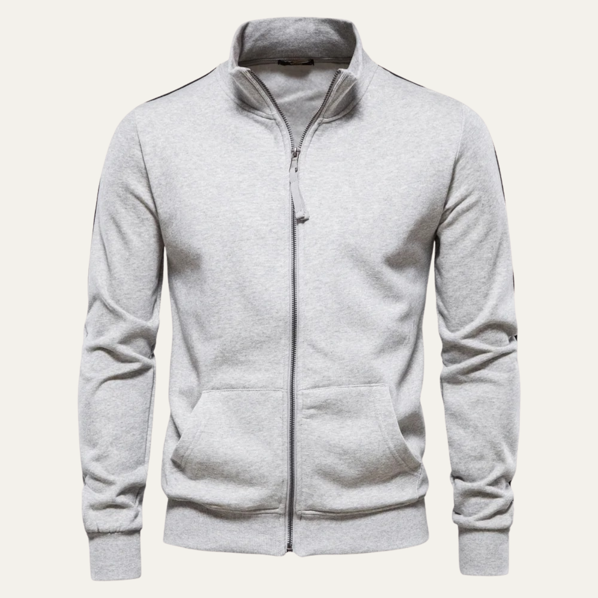 Men's Cotton Zip Jacket with Pockets