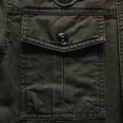 Men's Cotton Cargo Jacket With Pockets