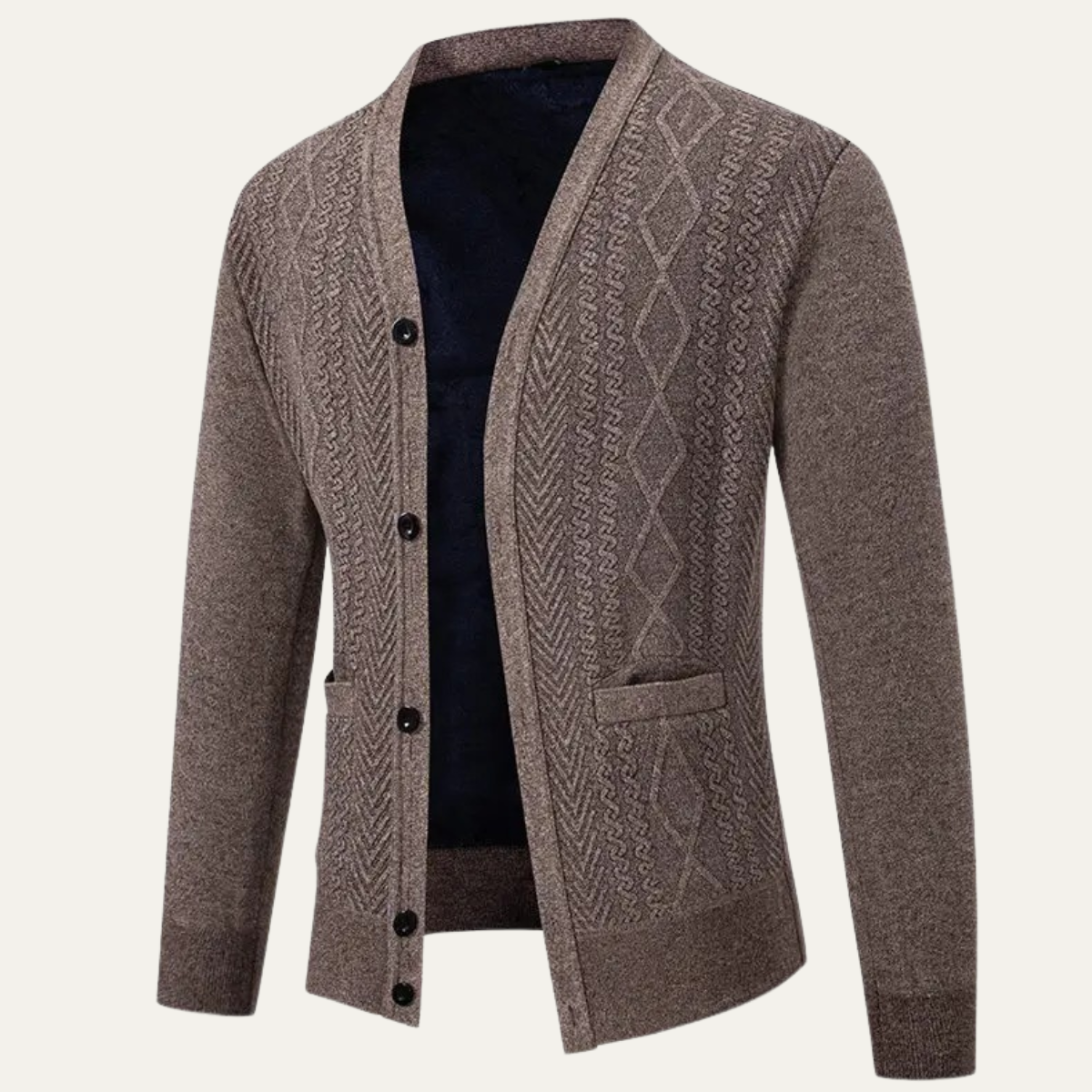 Men's Casual Knit Cardigan Button Up With Pockets