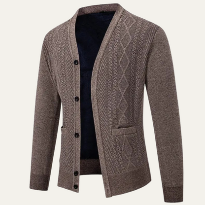Men's Casual Knit Cardigan Button Up With Pockets