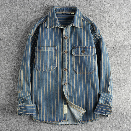 Men's Vintage Striped Cotton Shirt