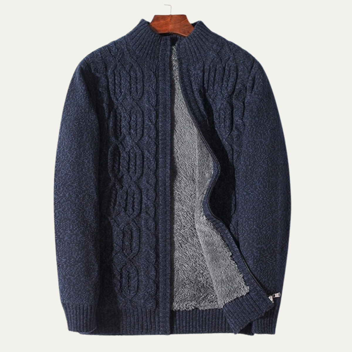 Men's Wool Fleece Zip Cardigan