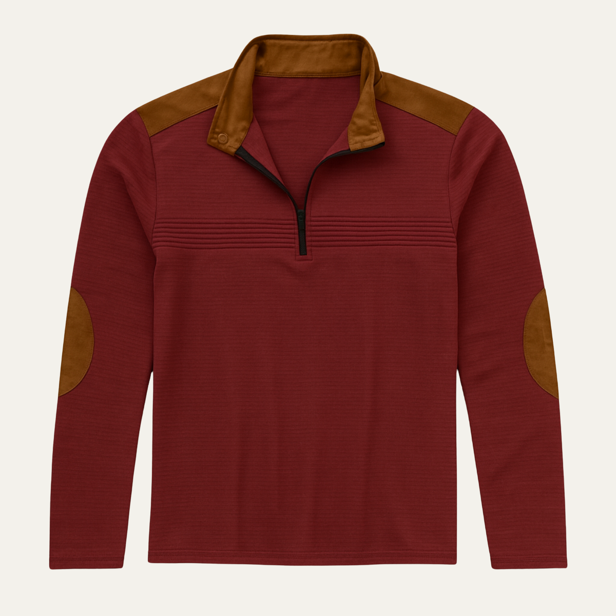 Men's Vintage Half Zip Sweater Contrast Collar - VibreMode