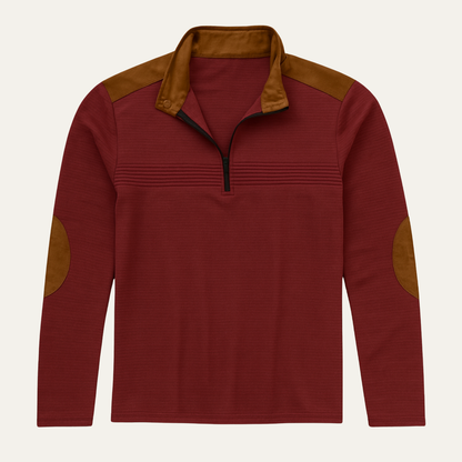 Men's Vintage Half Zip Sweater Contrast Collar - VibreMode