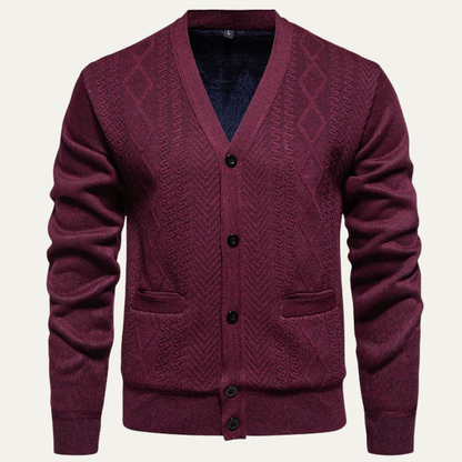 Men's Soft Knit V Neck Cardigan