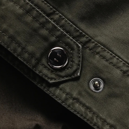 Men's Military Cargo Jacket Stand Collar Olive