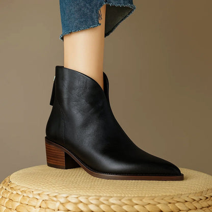 Women's Ankle Boots Leather Black