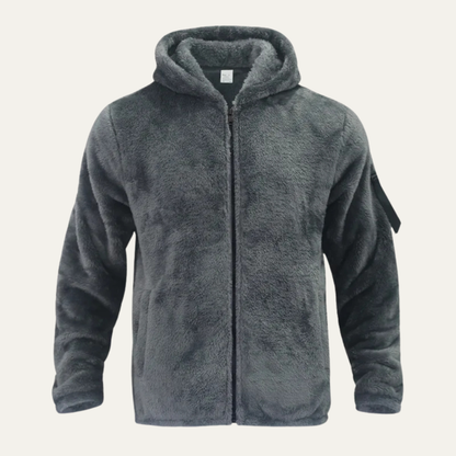 Men's Velvet Fleece Zip Up Hoodie Jacket