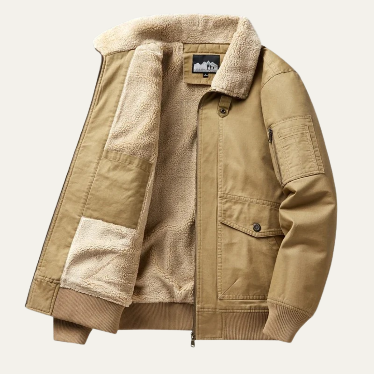 Men's Fleece Bomber Jacket Warm Winter