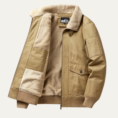 Men's Fleece Bomber Jacket Warm Winter
