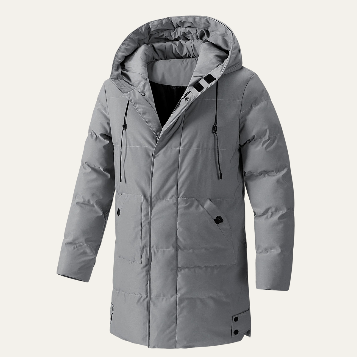 Men's Puffer Hooded Coat Waterproof With Pockets