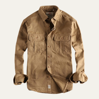 Men's Utility Shirt Jacket Vintage Washed Casual