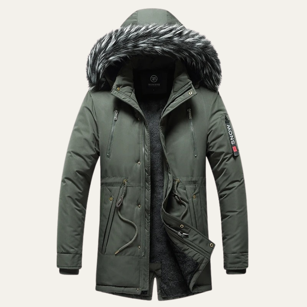 Ragusa Men's Detachable Fur Hooded Parka Jacket