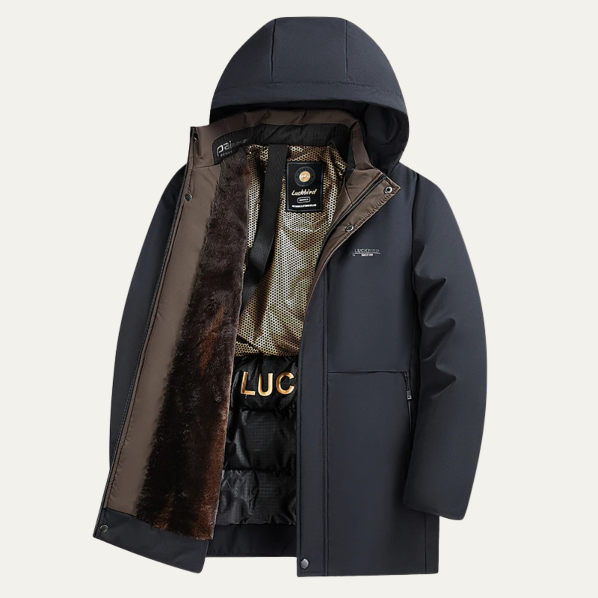 Men's Waterproof Parka Thick Warm Hooded Coat