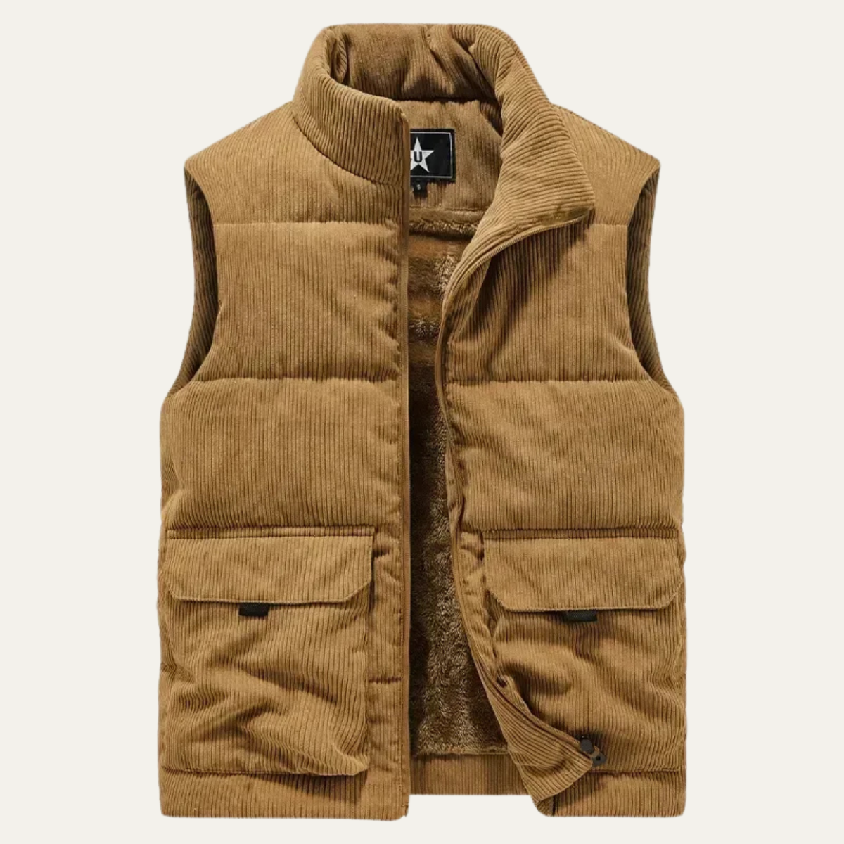 Men's Padded Puffer Vest Corduroy Warm Silverhill - VibreMode