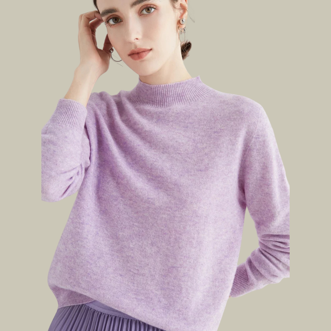 Soft Pink Simple Crew Neck Sweater