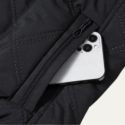 Men's Quilted Jacket Windproof Thermal Padded Fleece Lining Coat
