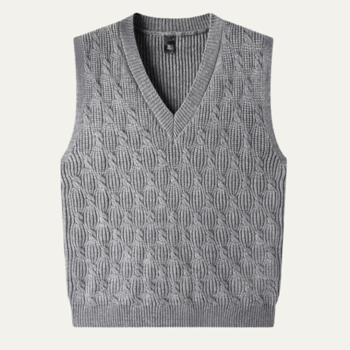 Men's Textured Knitted V Neck Vest - VibreMode
