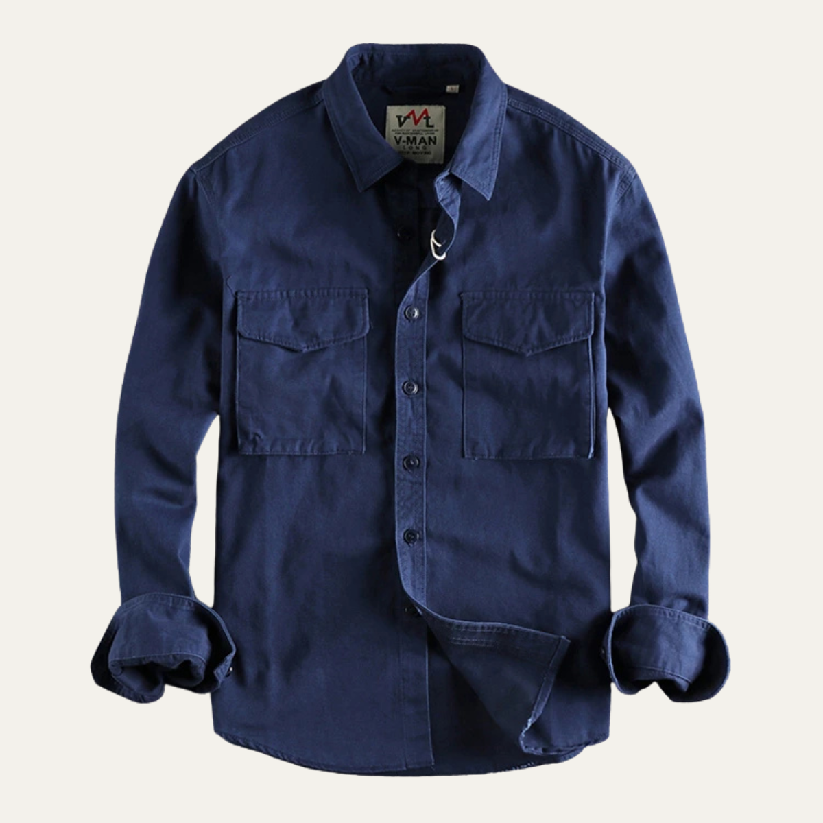 Men's Safari Shirt Button Up Casual Cotton
