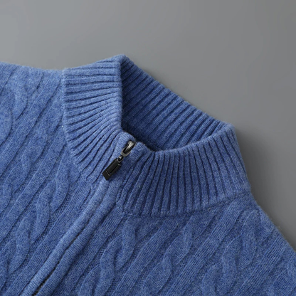 Men's Mock Neck Knit Sweater Warm Half Zip