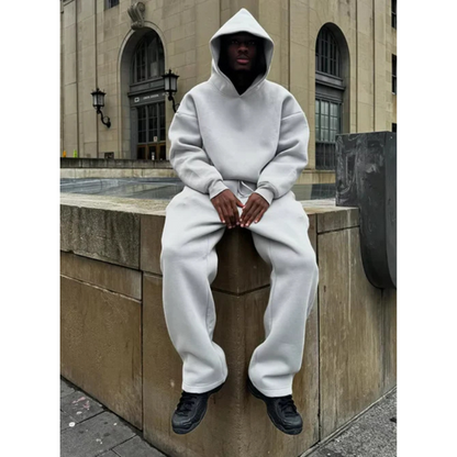 Simple Men's Hoodie Sweatshirt Set