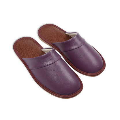 Comfortable Leather and Fabric Home Slippers