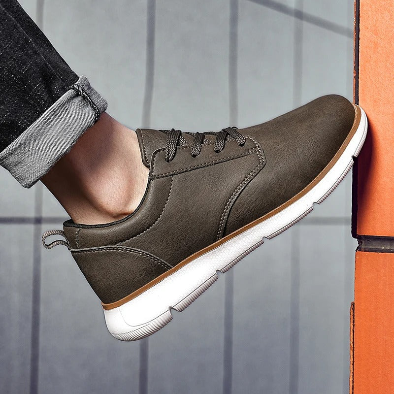 Ardley Faux Leather Lace Up Sneakers
