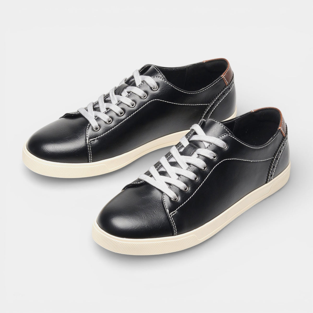 Men's Synthetic Leather Casual Sneakers Low Top Shoes