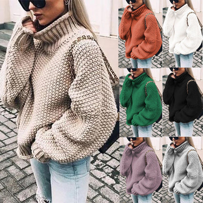 Women's Chunky Knit Turtleneck Sweater