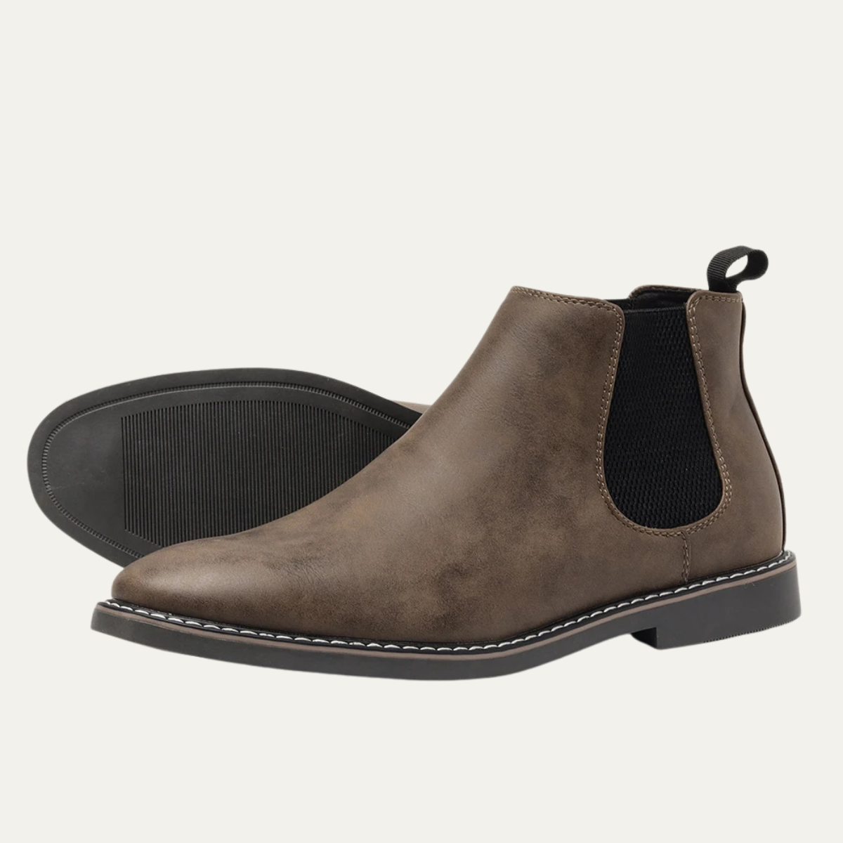 Men's Chelsea Boots Leather Slip-On Brown
