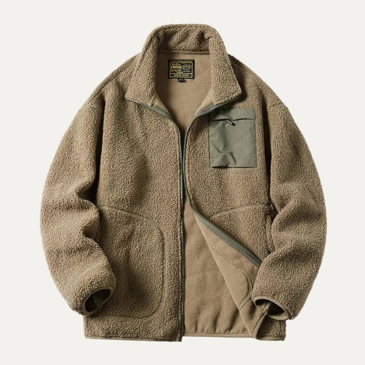 Men's Thick Fleece Zip Up Sweater - VibreMode