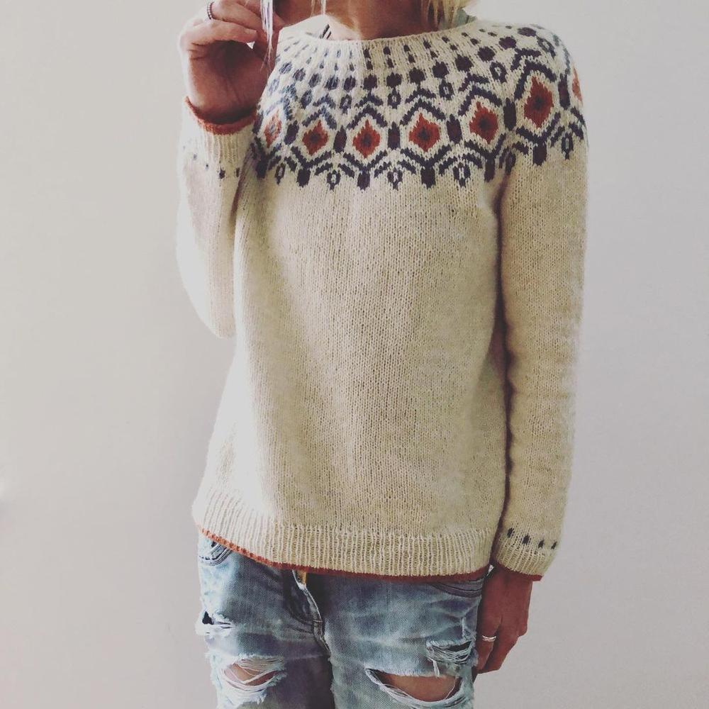 Women's Geometric Sweater Warm Acrylic