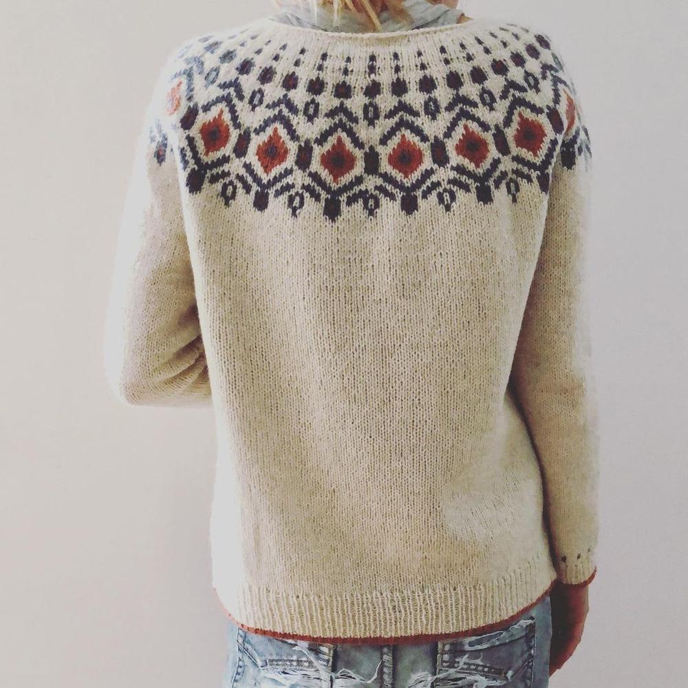 Women's Geometric Sweater Warm Acrylic