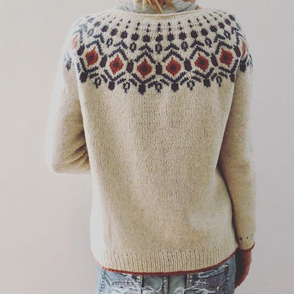 Women's Geometric Sweater Warm Acrylic
