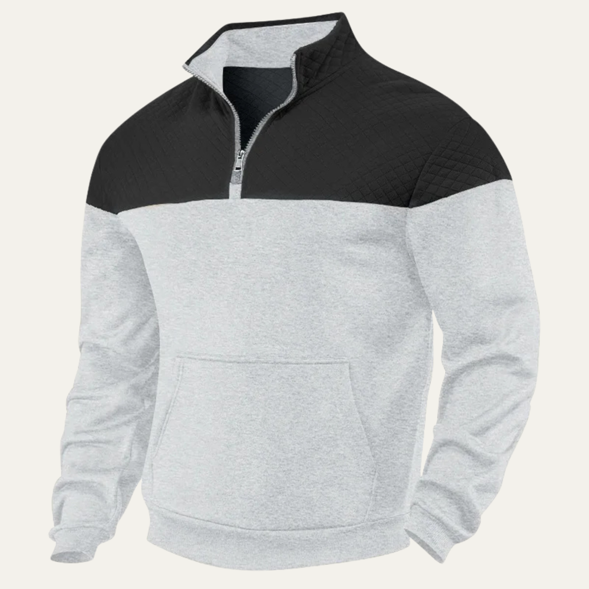 Men's Quilted Half Zip Sweater Color Block