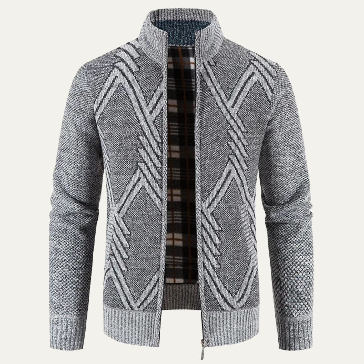 Men's Knitted Zip Cardigan
