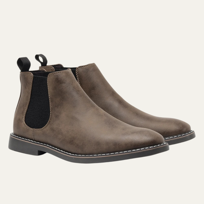 Men's Chelsea Boots Leather Slip-On Brown