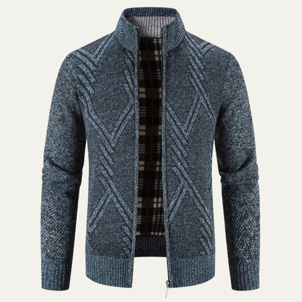 Men's Knitted Zip Cardigan - VibreMode