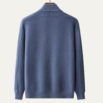 Men's Cashmere Cardigan Button Front Grey